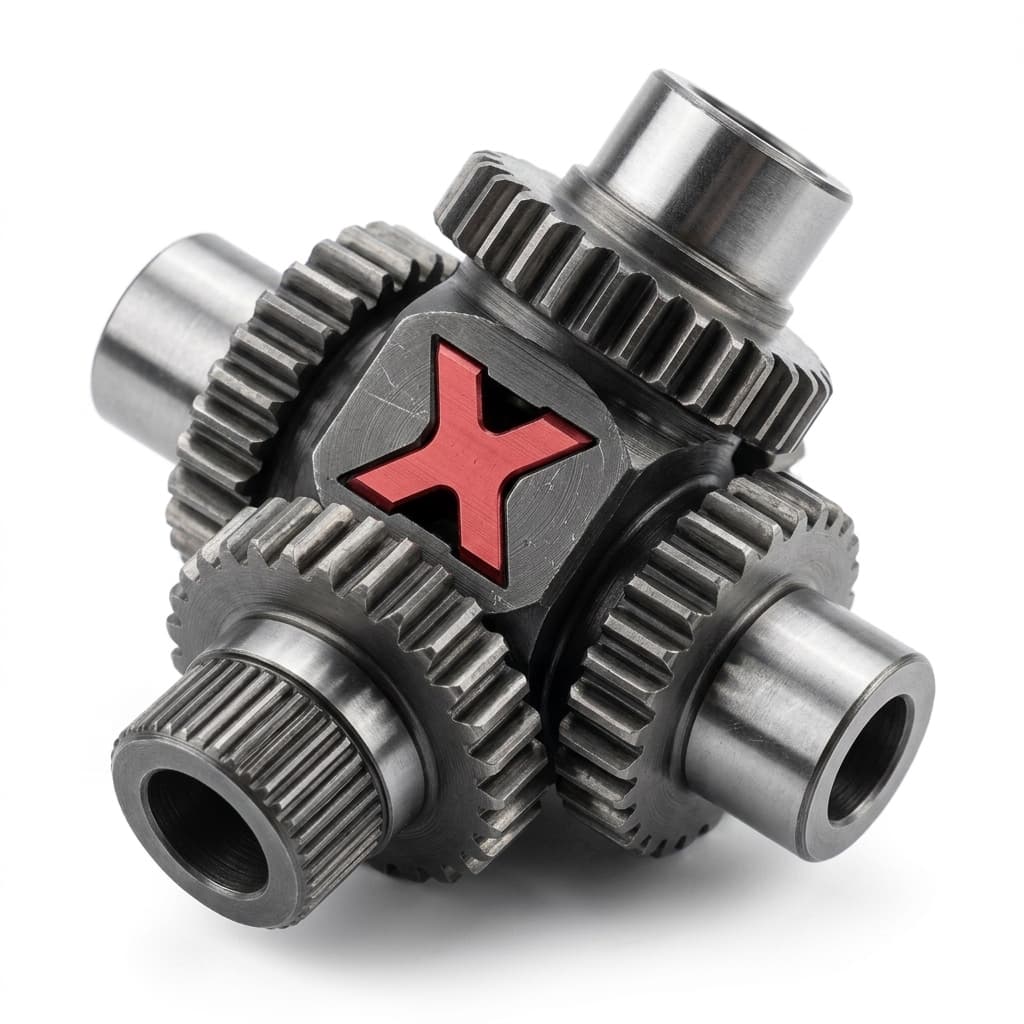 Cross shaft gear assembly for custom output interfaces