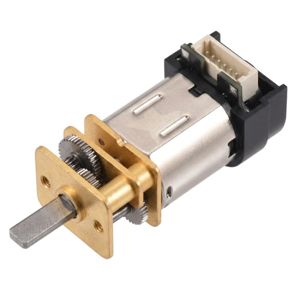 Miniature DC gear motor with lead wires for shaft connector and datasheet field review