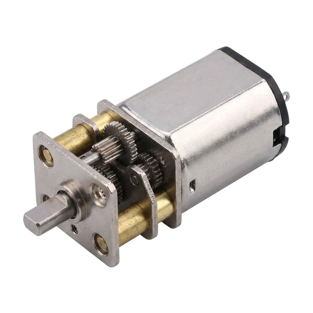 Micro spur gearmotor with metal shaft