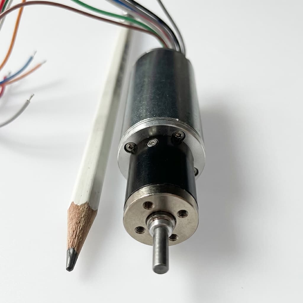 Small spur gearmotor with lead wires